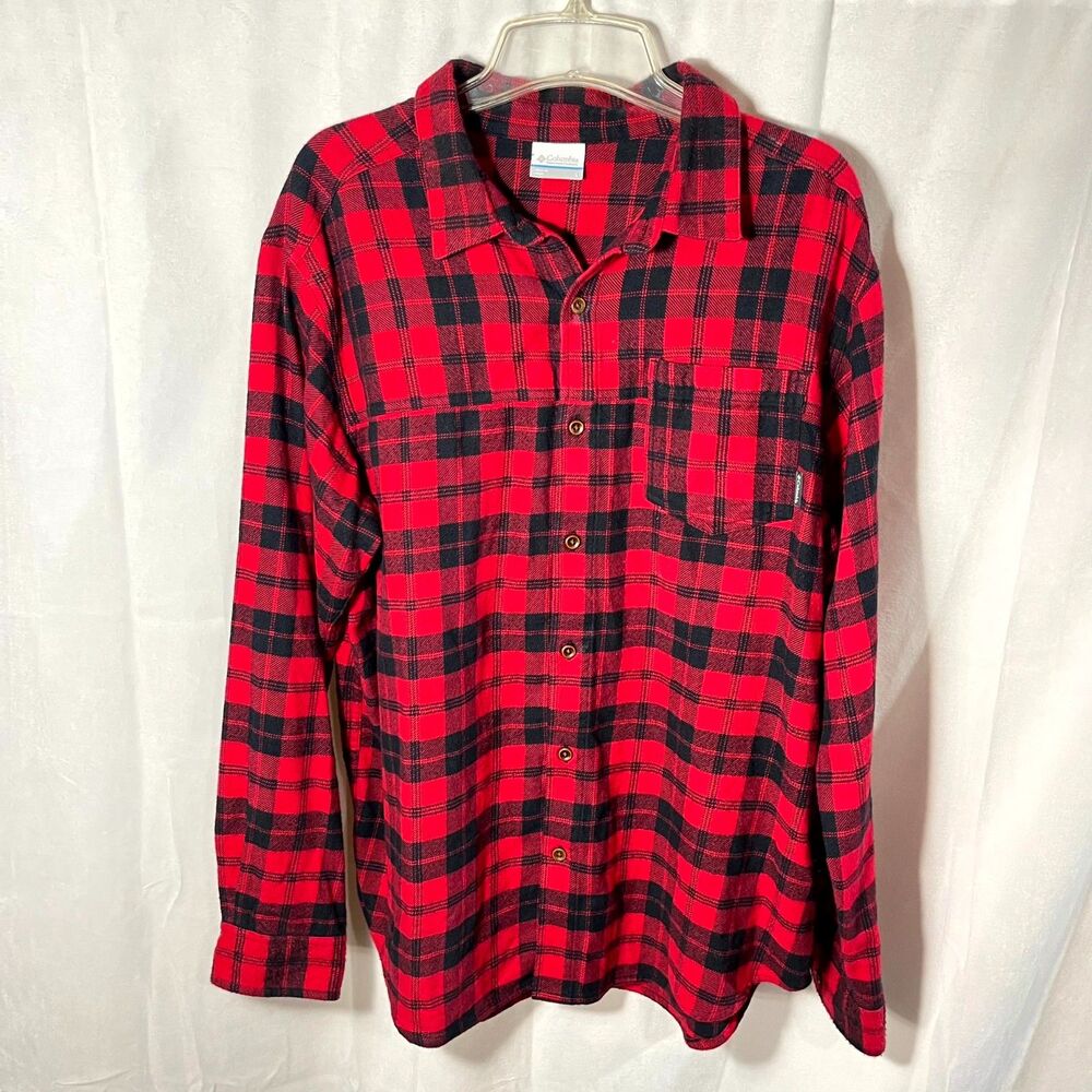 Columbia Plaid Button down Long Sleeve Casual Shirt Size L‎ Mens